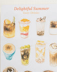 Set of 2 Delightful Summer Watercolor Sticker Sheets