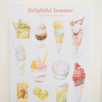 Set of 2 Delightful Summer Watercolor Sticker Sheets