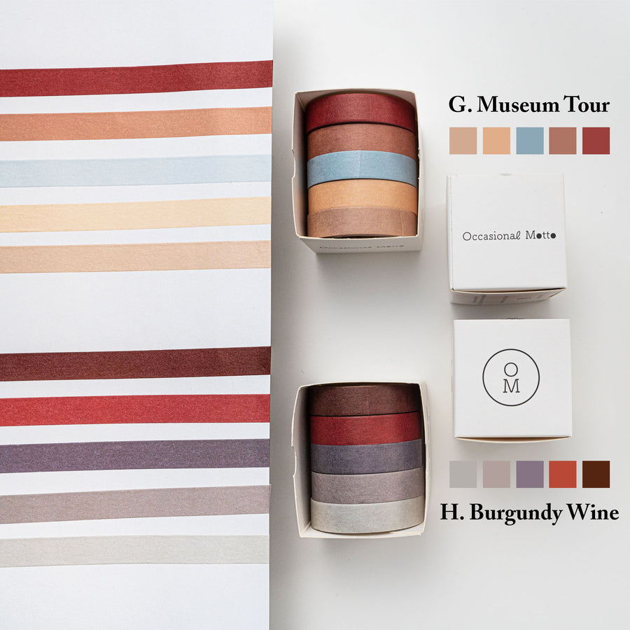 5 Colors Washi Tape Sets - Basic Color Palettes