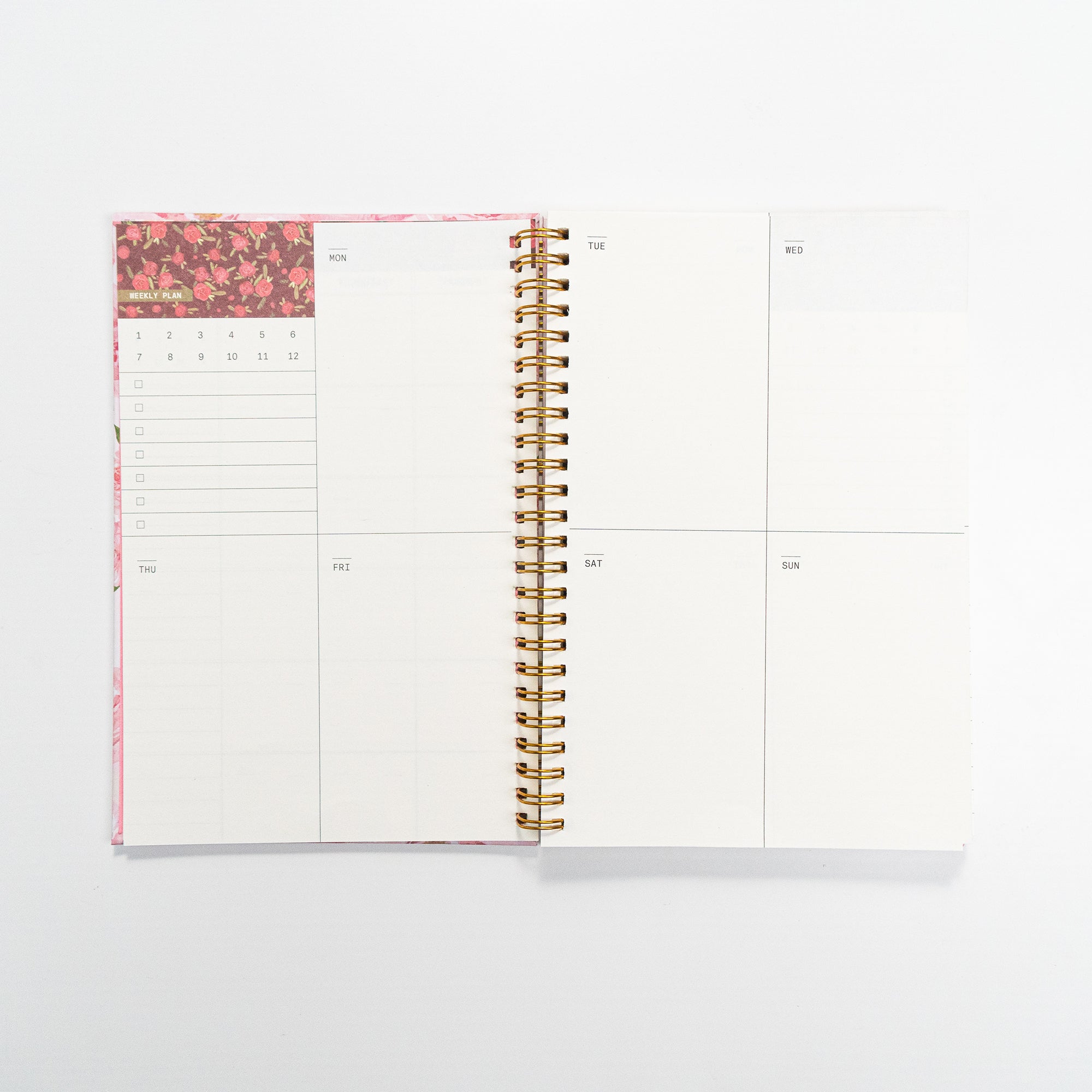 Hardcover Spiral Undated Planner for 12 Months