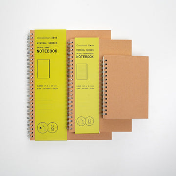 Set of 6 Spiral Kraft Cover Notebooks