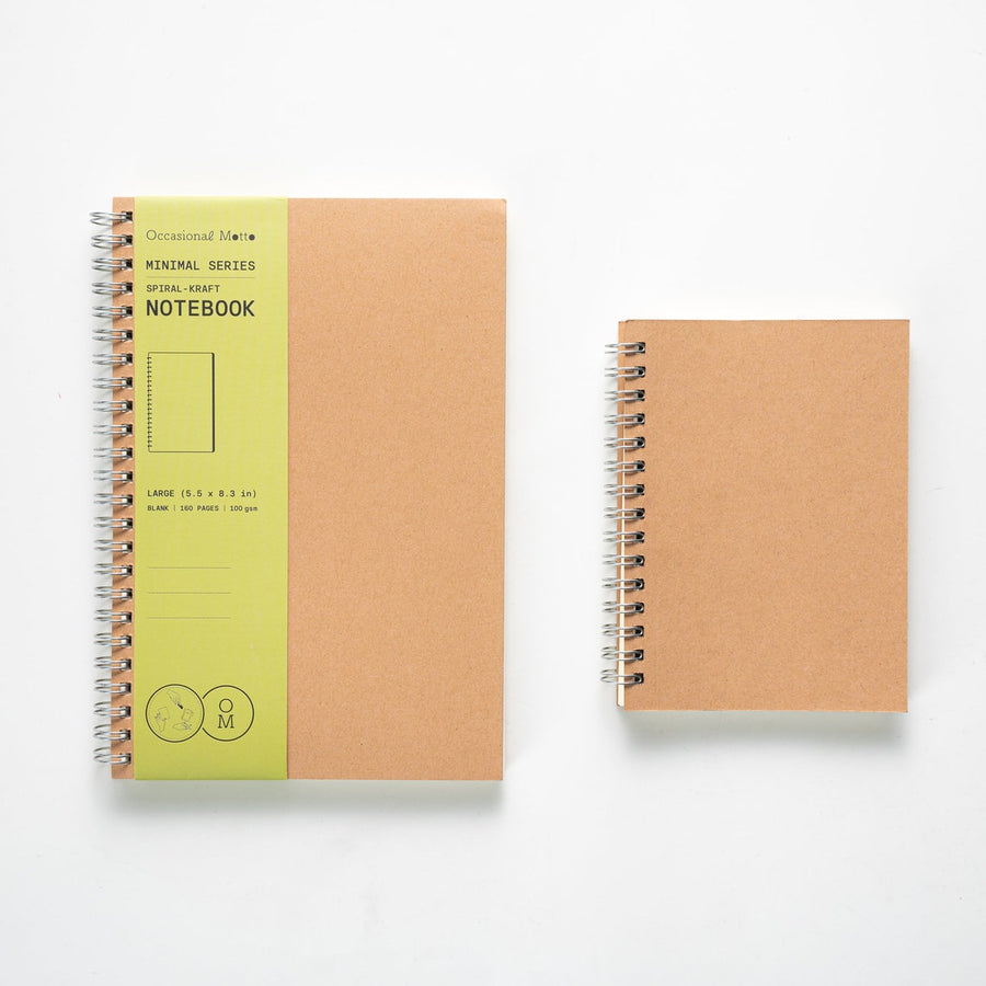 Set of 6 Spiral Kraft Cover Notebooks