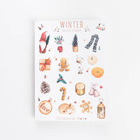 Lovely Winter Holiday Season Aesthetic Christmas Sticker Sheet