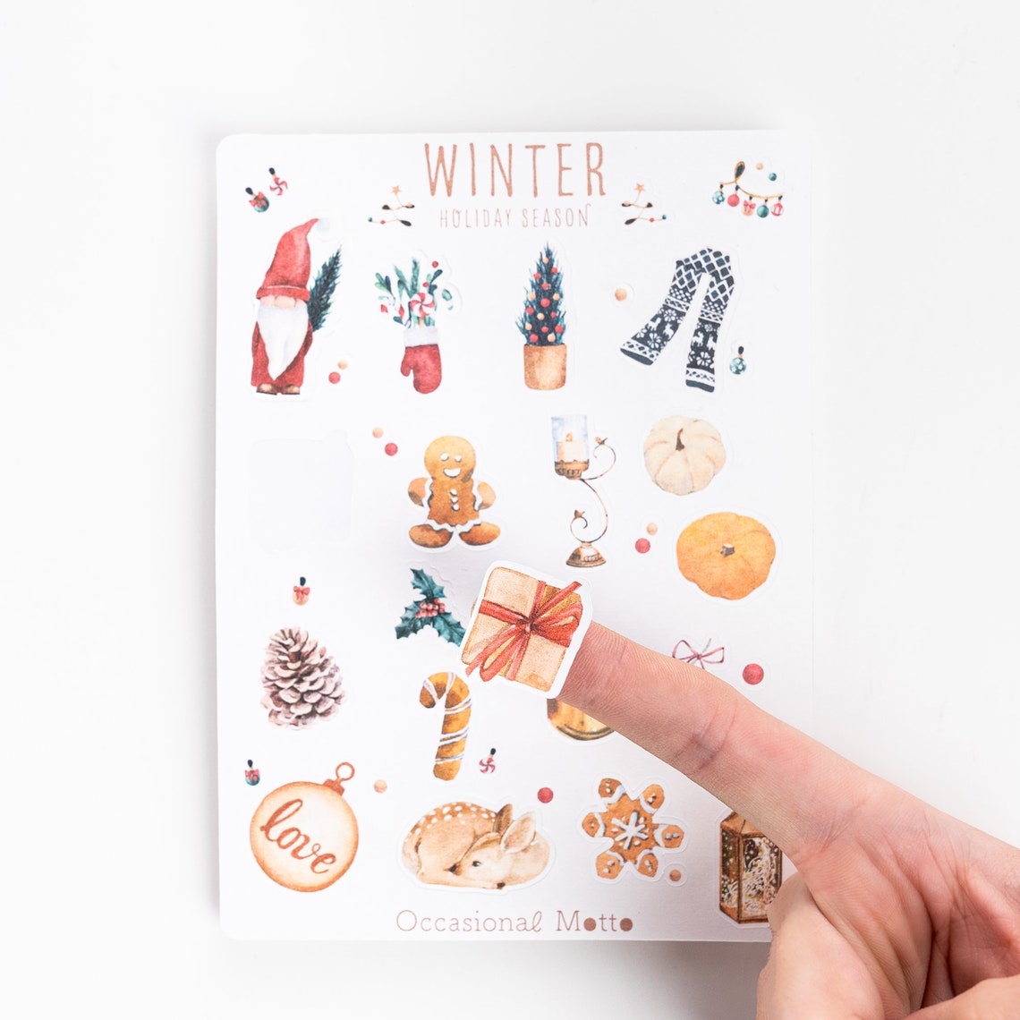 Lovely Winter Holiday Season Aesthetic Christmas Sticker Sheet