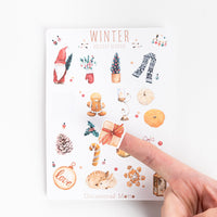 Lovely Winter Holiday Season Aesthetic Christmas Sticker Sheet