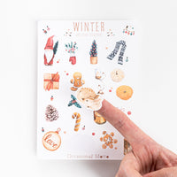 Lovely Winter Holiday Season Aesthetic Christmas Sticker Sheet