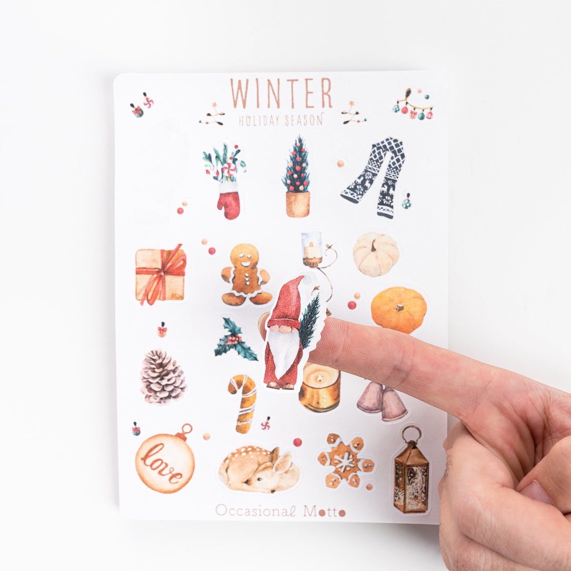 Lovely Winter Holiday Season Aesthetic Christmas Sticker Sheet