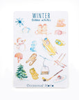 Winter Outdoor Activities Aesthetic Sticker Sheet