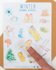 Winter Outdoor Activities Aesthetic Sticker Sheet