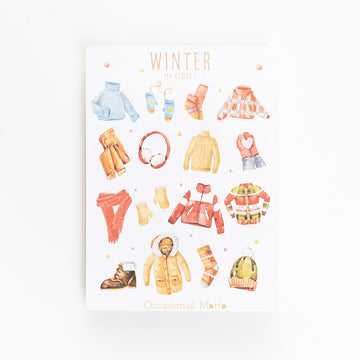 My Closet - Winter Clothing Themed Sticker Sheet