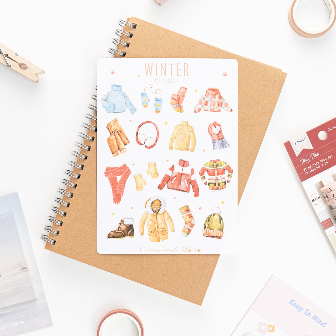 My Closet - Winter Clothing Themed Sticker Sheet