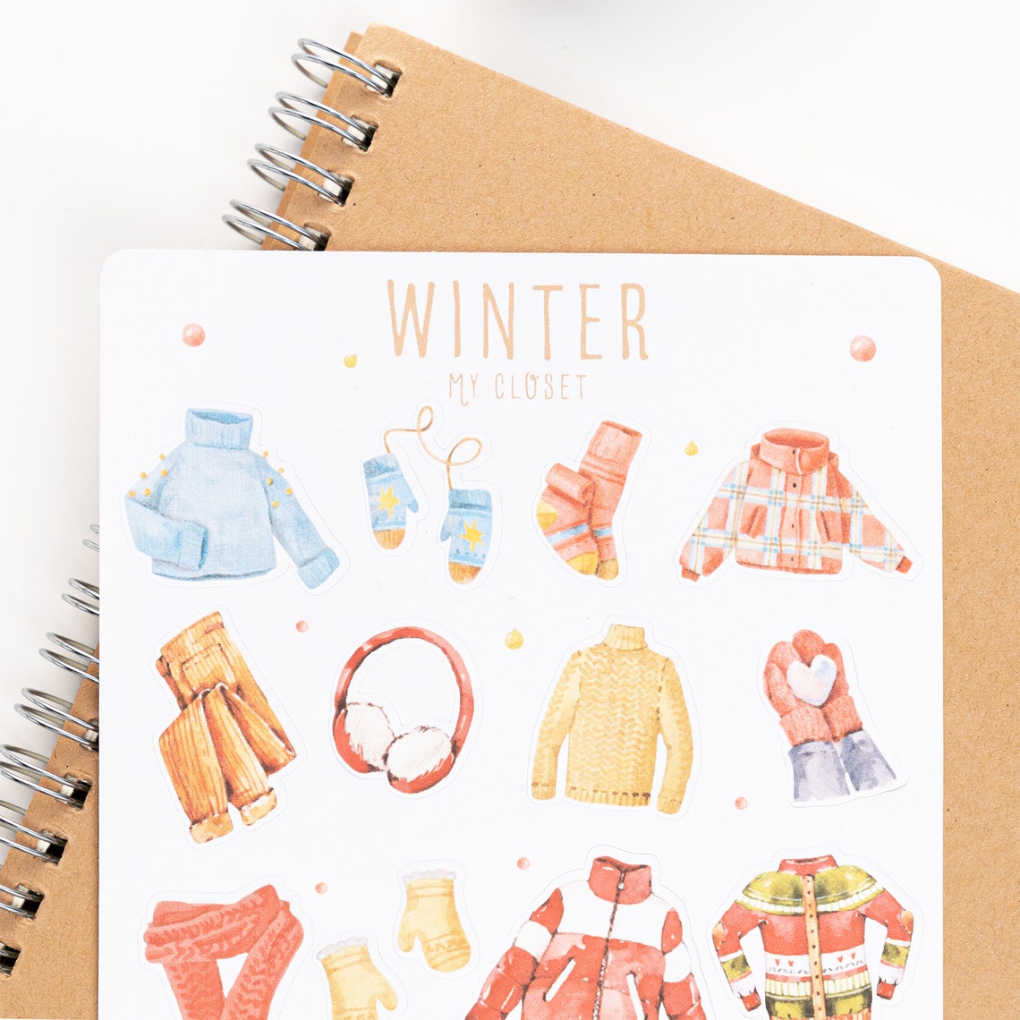 My Closet - Winter Clothing Themed Sticker Sheet