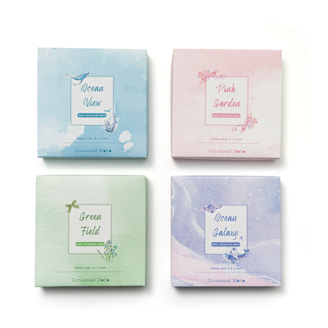 50 sheets kiss cut washi stickers pack