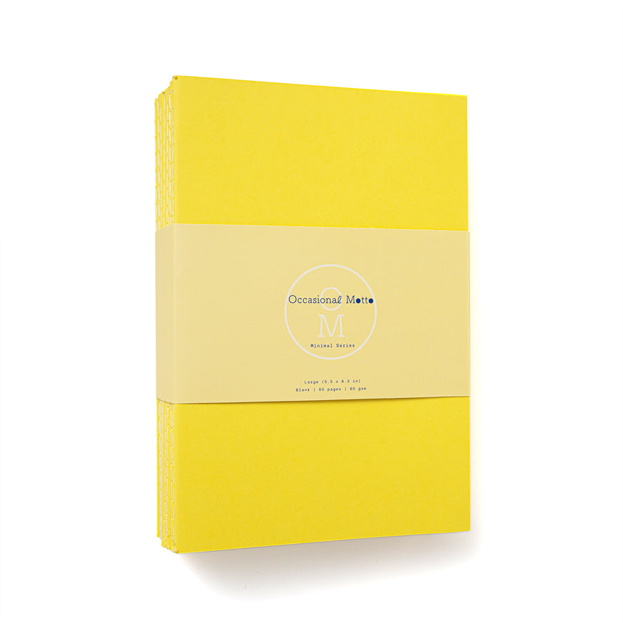 Set of 10 Yellow Cover Sewn Binding Notebooks